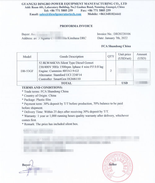 Export Two Units 66kVA Silent Diesel Generator to Congo