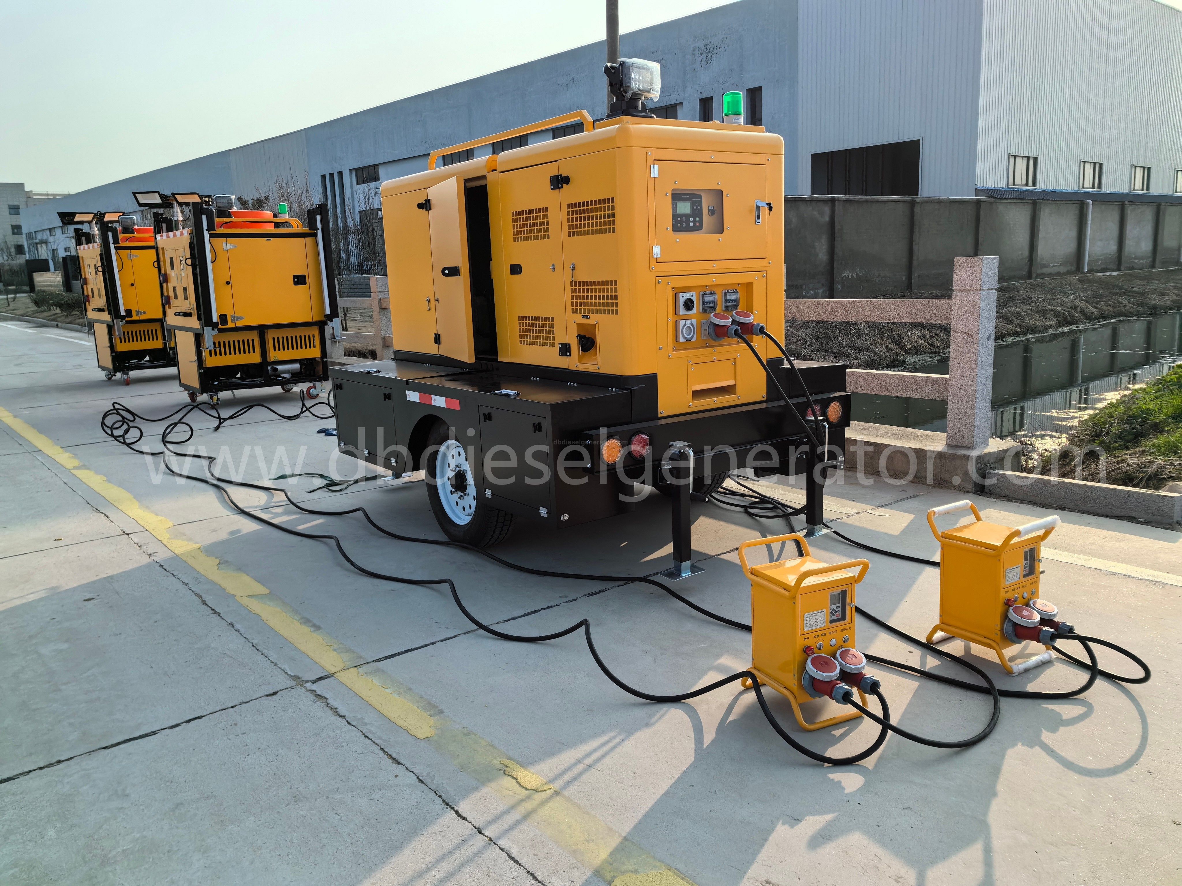 Dingbo Trailer Type Genset with Lighting and Drainage Functions