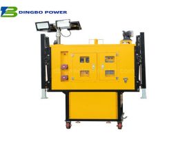 Auto-loading and unloading mobile emergency drainage cabin lighting Tower power generation in one