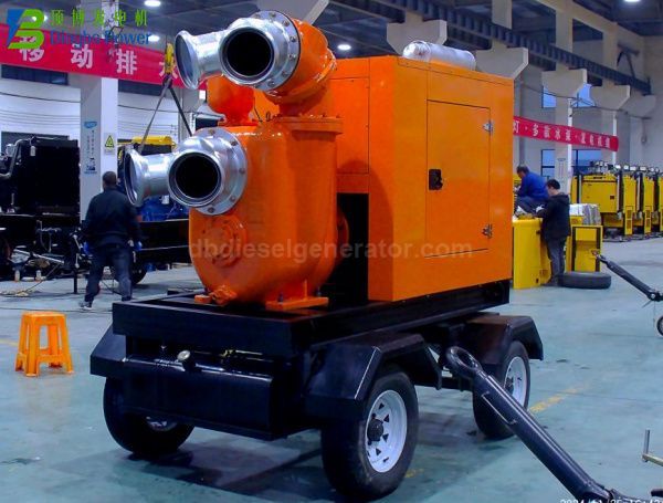 800m³/h Mobile Trailer Weatherproof Strong Self-Priming Pump