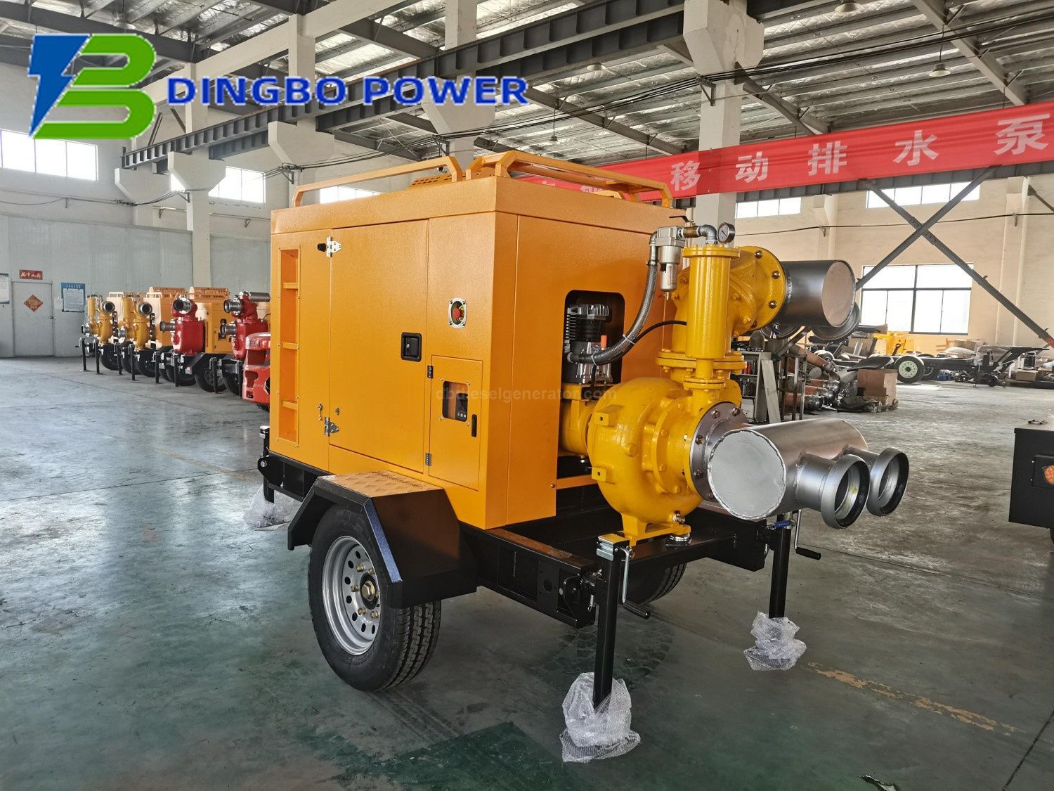 800m³/h Mobile Trailer Weatherproof Strong Self-Priming Pump